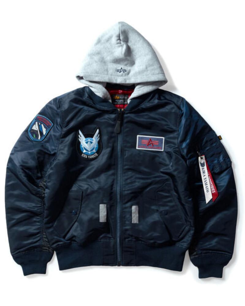 STRICT-G x ALPHA Mobile Suit Gundam SEED FREEDOM Black MA-1 Jacket