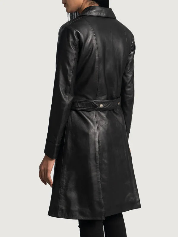 Purchase Black Leather Trench Coat Women
