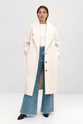 Pure wool long coat women