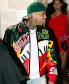 Chris Brown R&B Tour 2026 Leather Bomber Jacket