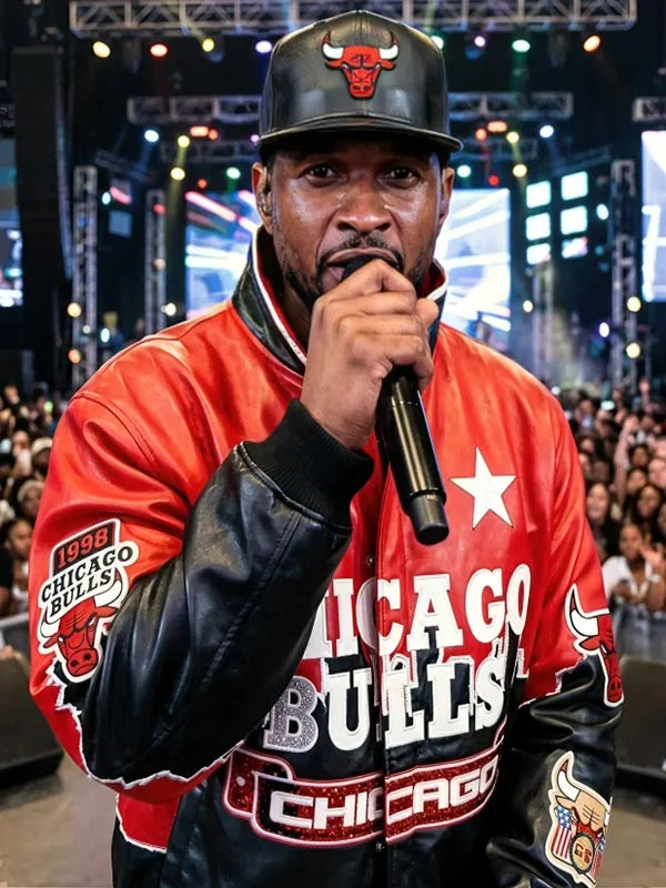 R&B Tour 2026 Usher Chicago Bulls Leather Jacket