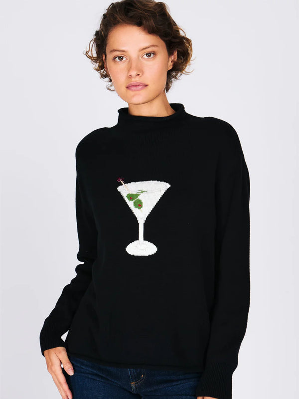 Rachel-Antonoff-Black-Mockneck-Martini-Glass-Sweater