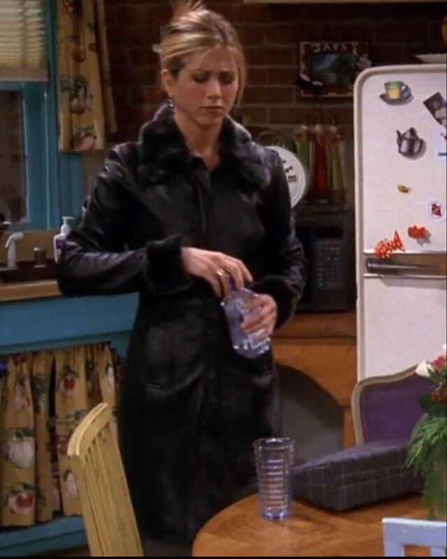 Rachel-Friends-Black-Leather-Coat-with-Fur-Collar