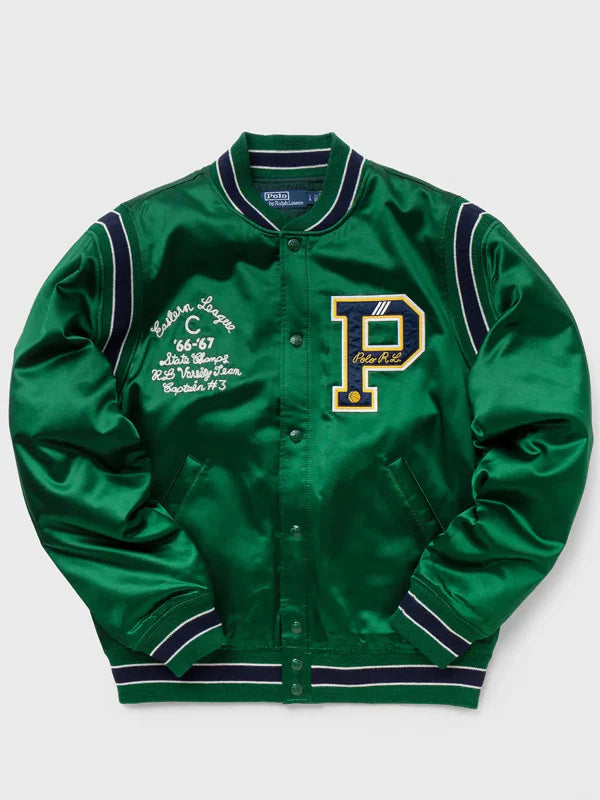 Ralph Lauren Varsity Jacket In Green