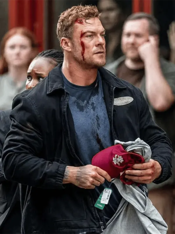 Reacher S04 Alan Ritchson Black Cotton Jacket