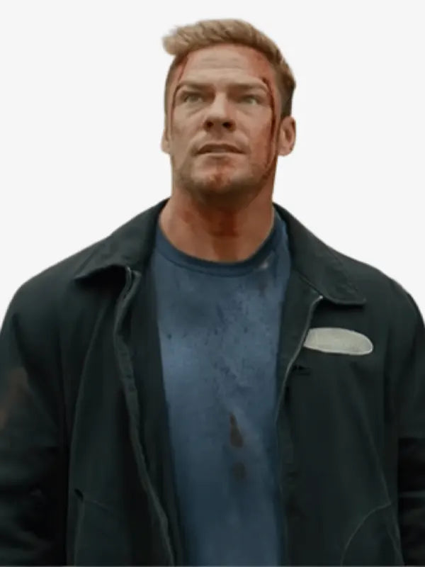 Reacher S04 Alan Ritchson Black Cotton Jacket