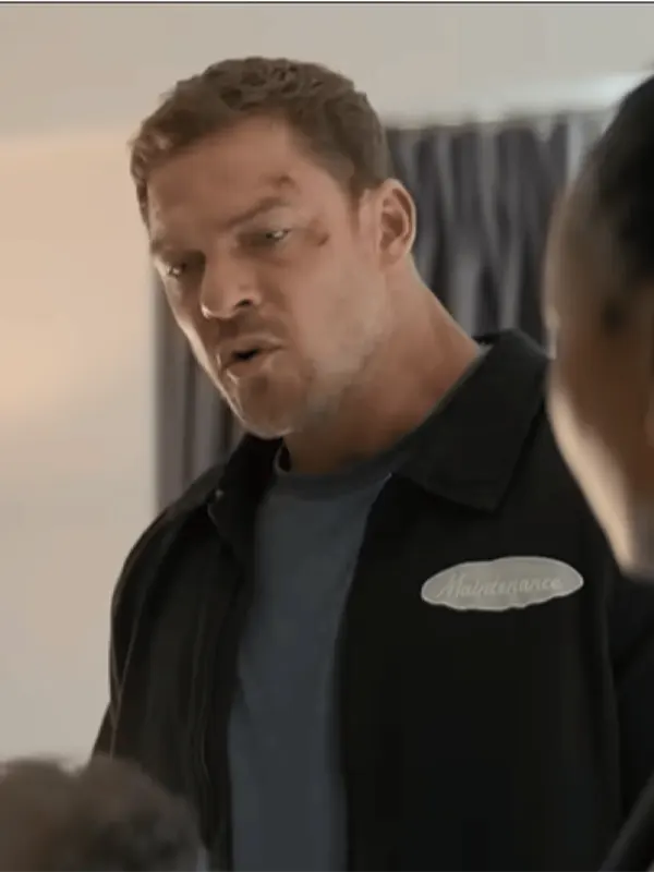 Reacher S04 Alan Ritchson Black Cotton Jacket