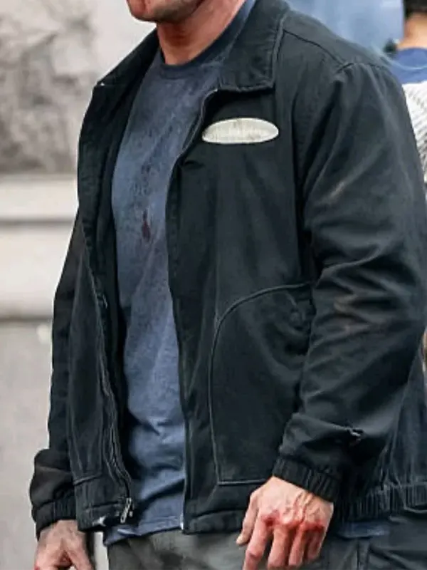 Reacher S04 Alan Ritchson Black Cotton Jacket
