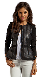 Rebecca Taylor Peplum Leather Jacket