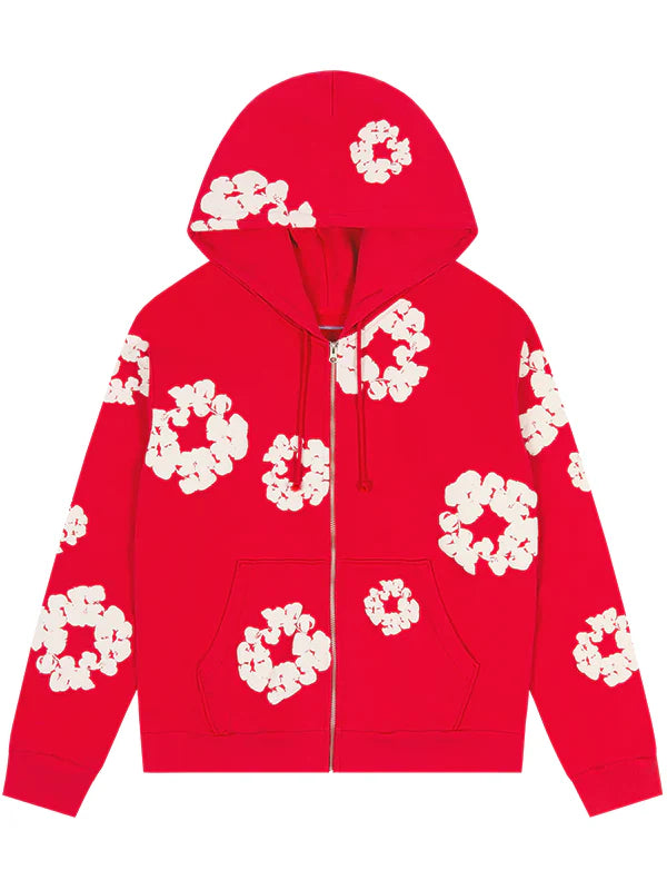 Red-Denim-Tears-Zip-Up-Hoodie
