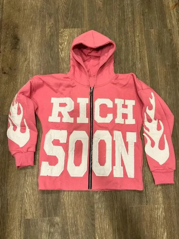 Rich-Soon-Zip-Up-Pink-Hoodie