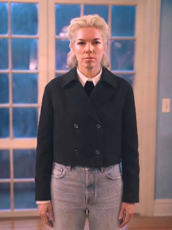 Ride Or Die Hannah Waddingham Black Cropped Trench Coat