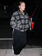 Rihanna Nyc Navy Miu Miu Crocheted Cropped Track Jacket