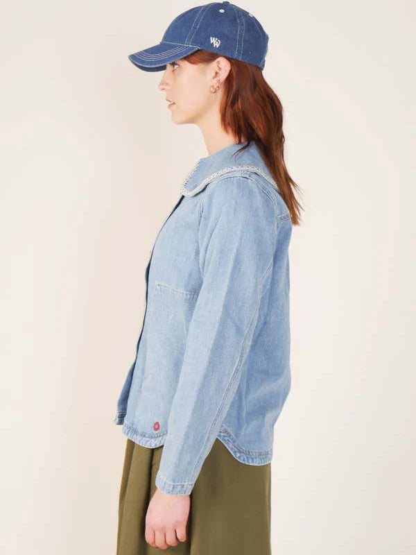Rita Jacket Washed Denim Blue For Sale