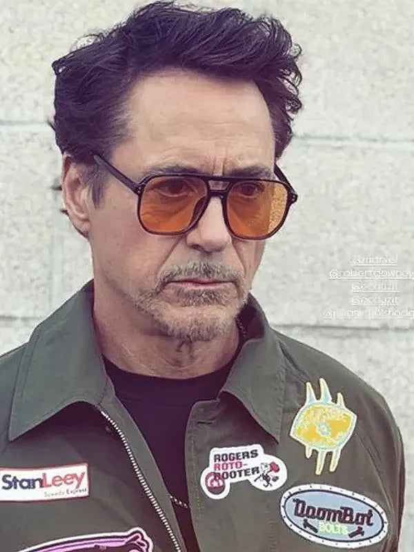 Robert Downey Jr. Green Patchwork Jacket