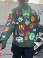 Robert Downey Jr. Green Patchwork Jacket