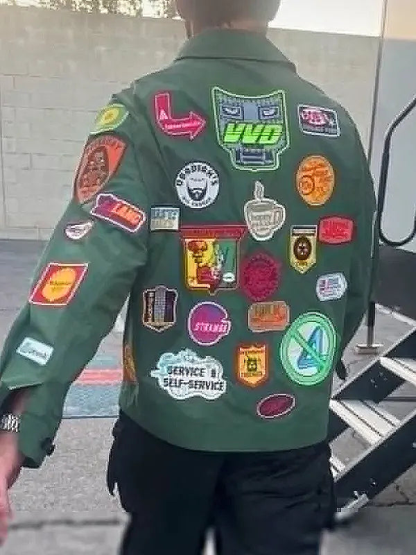 Robert Downey Jr. Green Patchwork Jacket