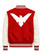 Robin-Red-White-Varsity-Jacket-Back
