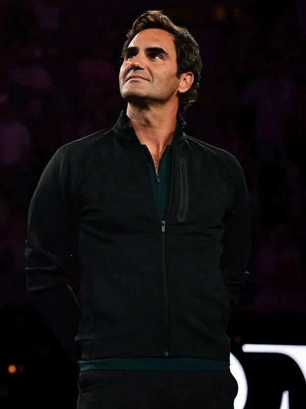 Roger Federer US Open 2026 Black Zip Up Jacket