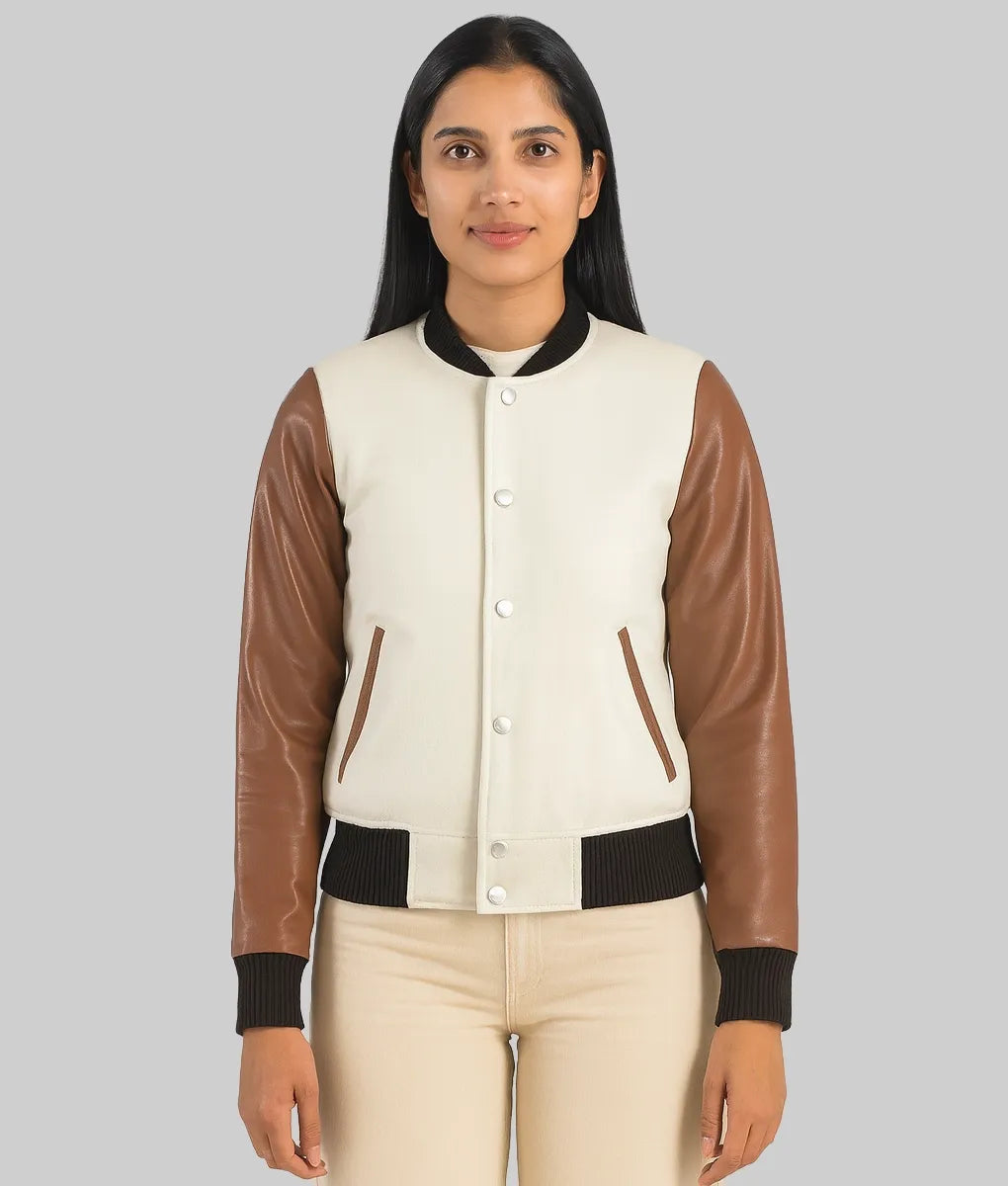Romina-White-Brown-Varsity-Jacket-Front
