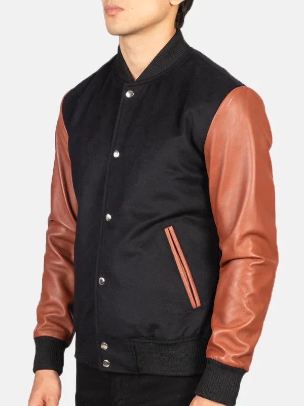 Sale Brown Varsity Jacket Mens