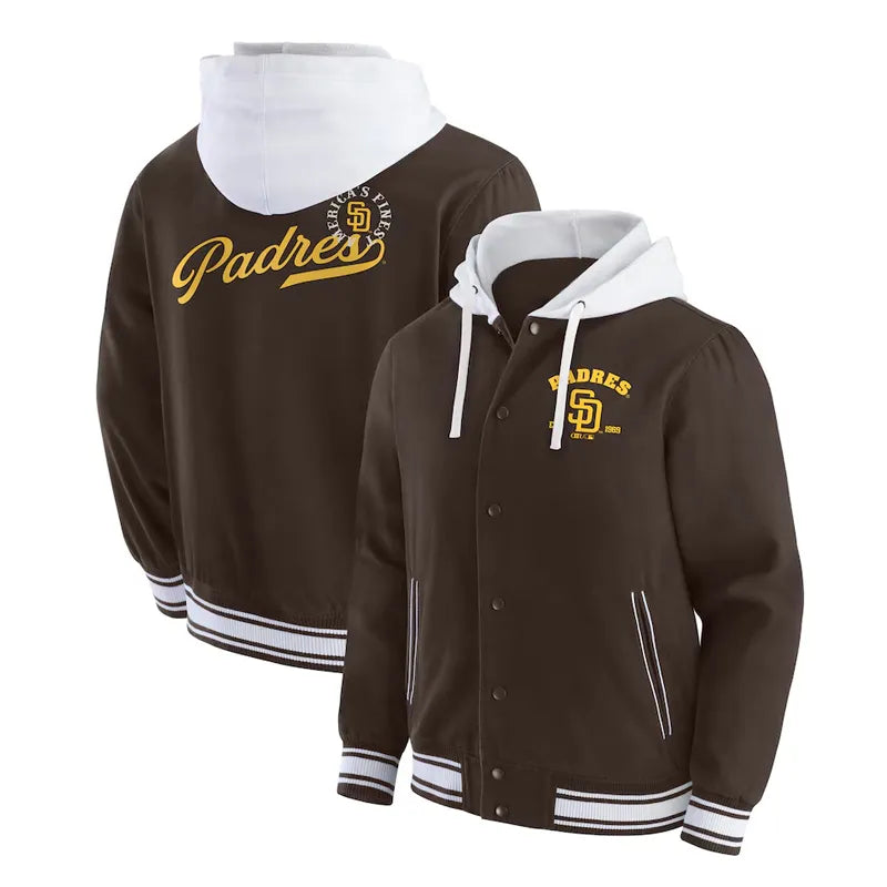 San Diego Padres Brown Cotton Hooded Jacket In USA