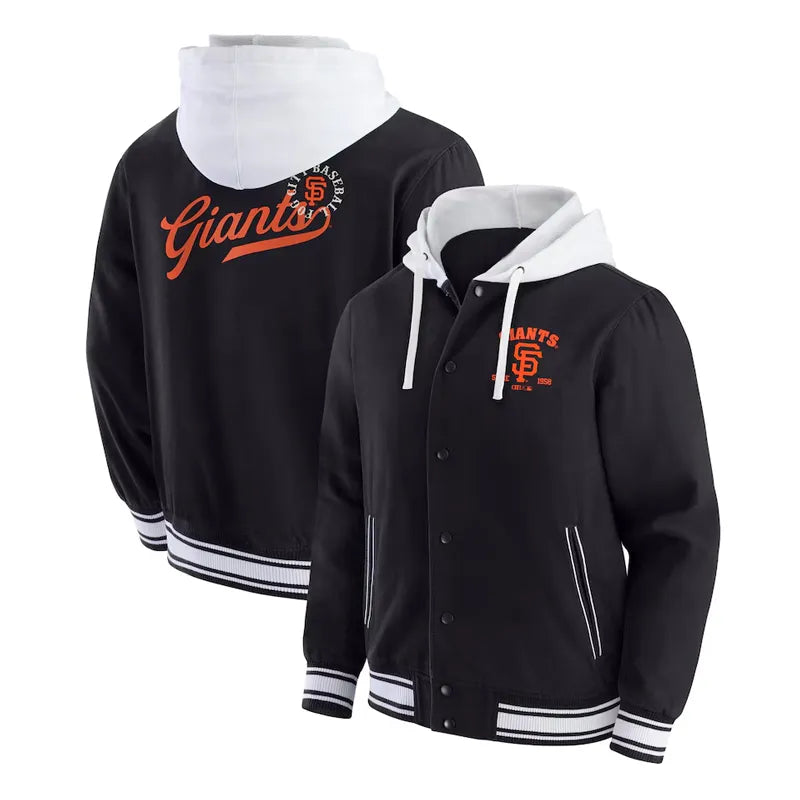 San Francisco Giants Black Cotton Hooded Jacket In USA