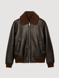 Sandro Leather Jacket With Fur Collar