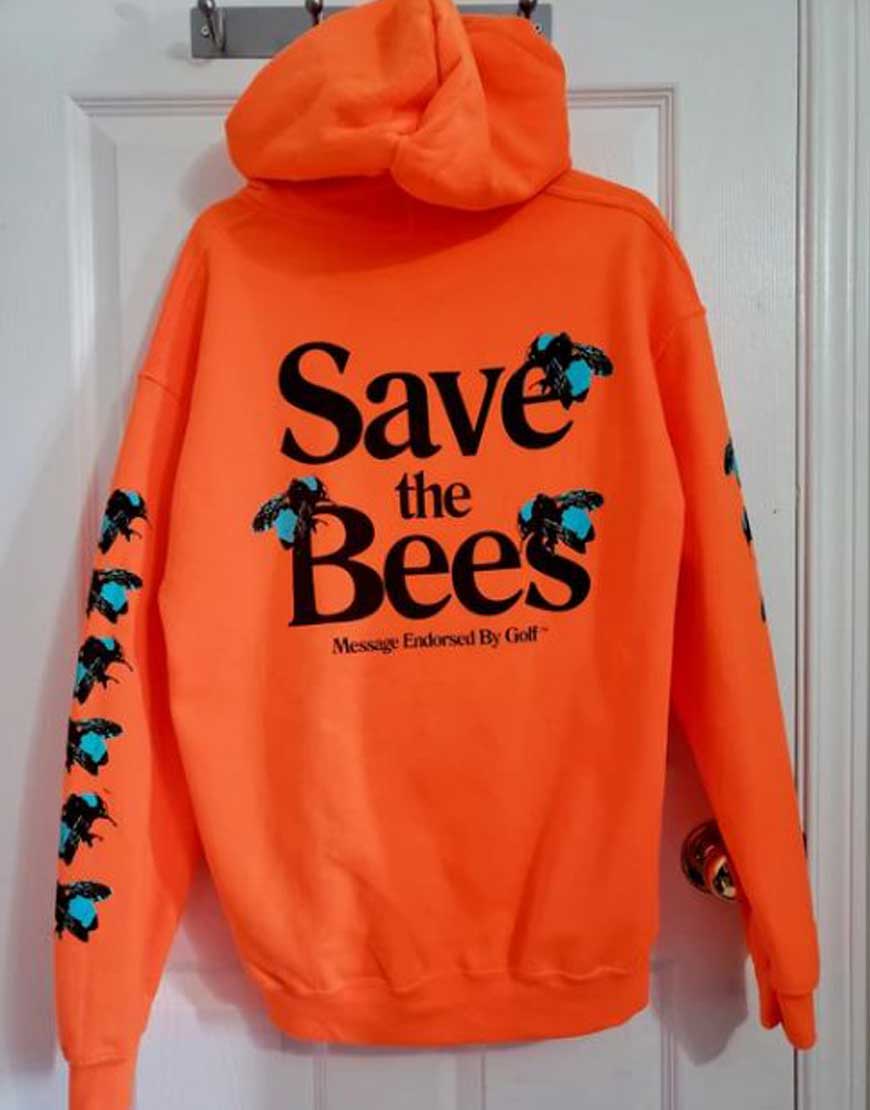 Orange Save The Bees Hoodie