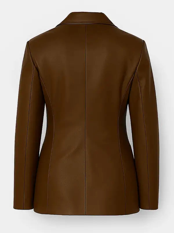 Scream-7-Isabel-May-Brown-Leather-Blazer-BackView