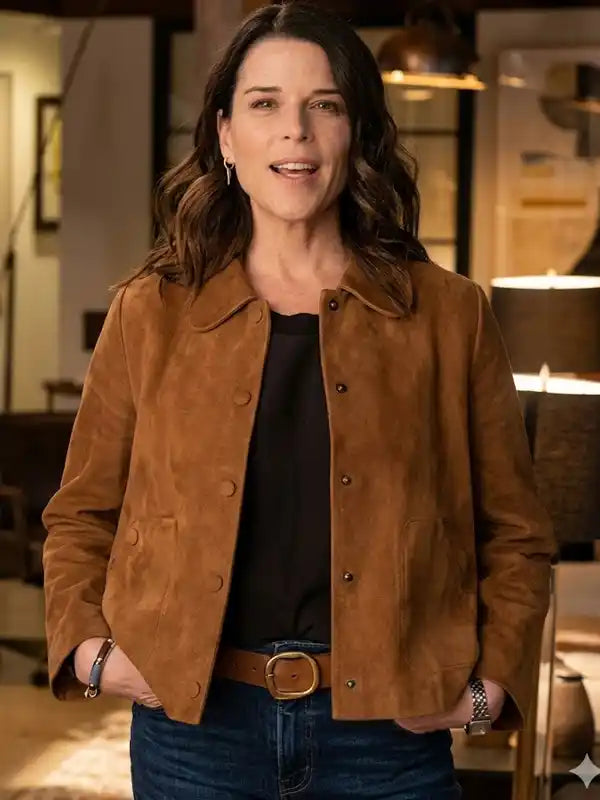 Scream-7-Neve-Campbell-Brown-Suede-leather-Jacket