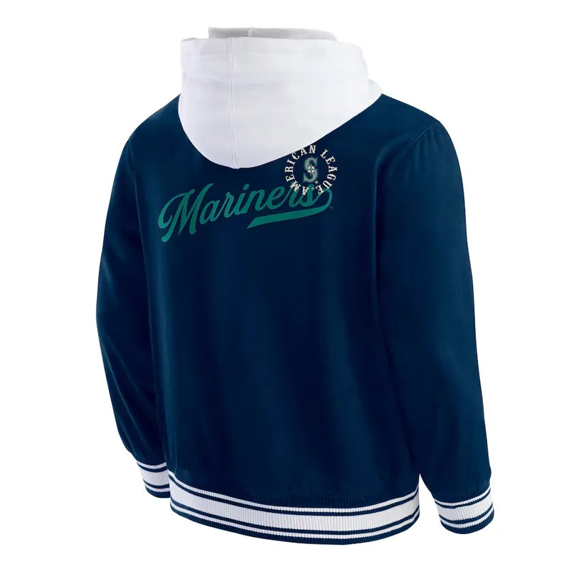 Seattle Mariners Navy Cotton Hooded Jacket For Men