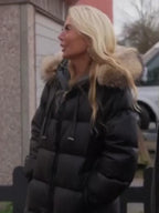 Secret Lives of Gypsy Wives Tina Temple Black Padded Fur Coat
