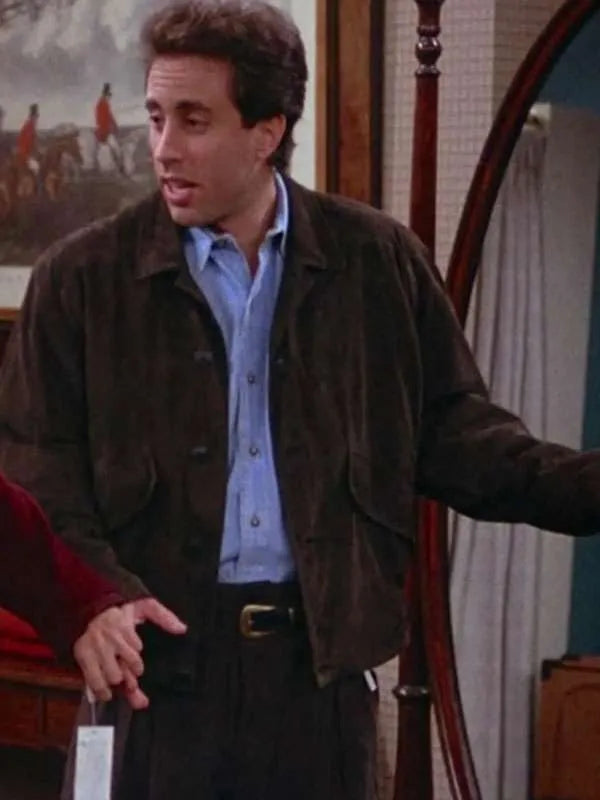 Seinfeld S08 Jerry Seinfeld Brown Suede Leather Jacket