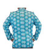 Sequin Snowflakes Blue Ugly Christmas Suit Jacket