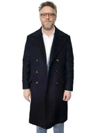 Seth Rogen The Invite 2026 Black Wool Coat
