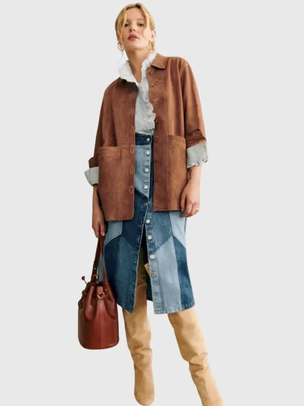 Sezane Suede Jacket For Men And Women