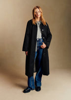 Sezane black cropped trench
