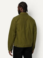 Shayne Torp Olive Green Shirt Collar Cotton ZIP Jacket
