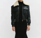 Shearling-Collar-Leather-Jacket