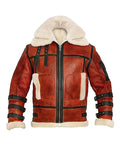 Sheepskin RAF Aviator B6 Waxed Bomber Shearling Jacket