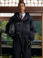 Shinzo-Shige-15oz-Canvas-Clasp-Black-Bomber-Jacket
