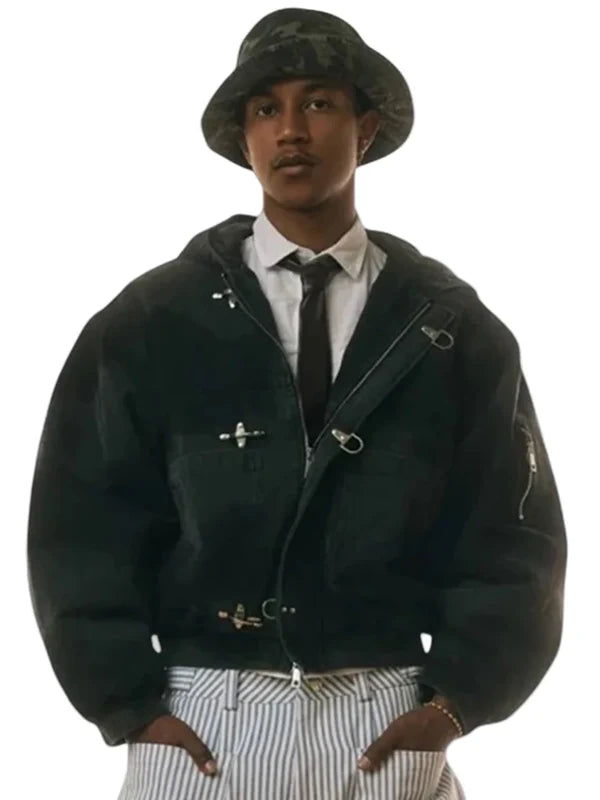 Shinzo-Shige-15oz-Canvas-Clasp-Bomber-Black-Jacket