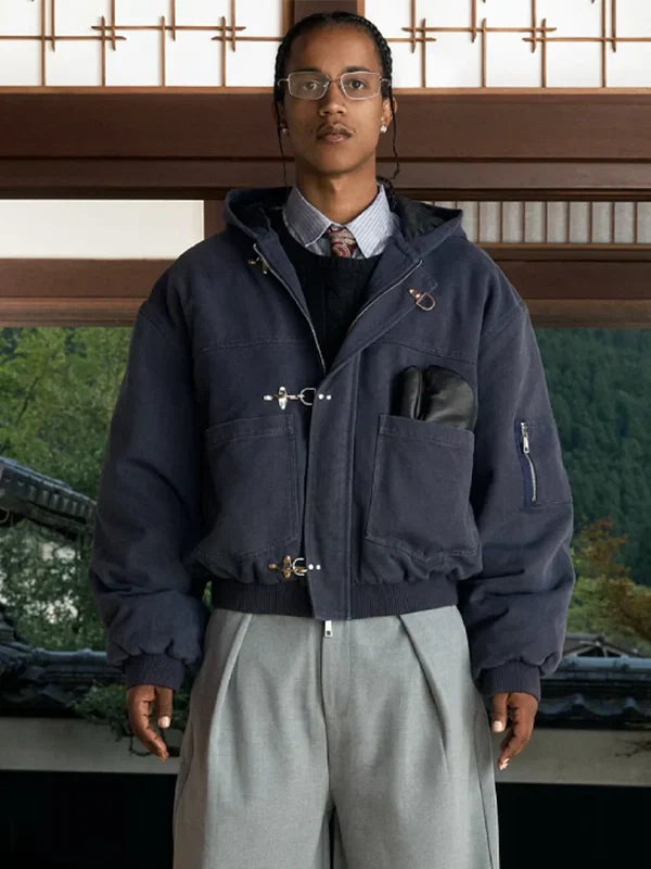 Shinzo-Shige-15oz-Navy-Canvas-Clasp-Bomber-Jacket