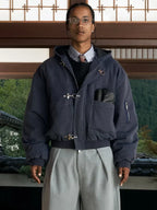 Shinzo-Shige-15oz-Navy-Canvas-Clasp-Bomber-Jacket