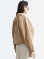 Jayme Heidenreich Women Beige Cotton Casual Jacket