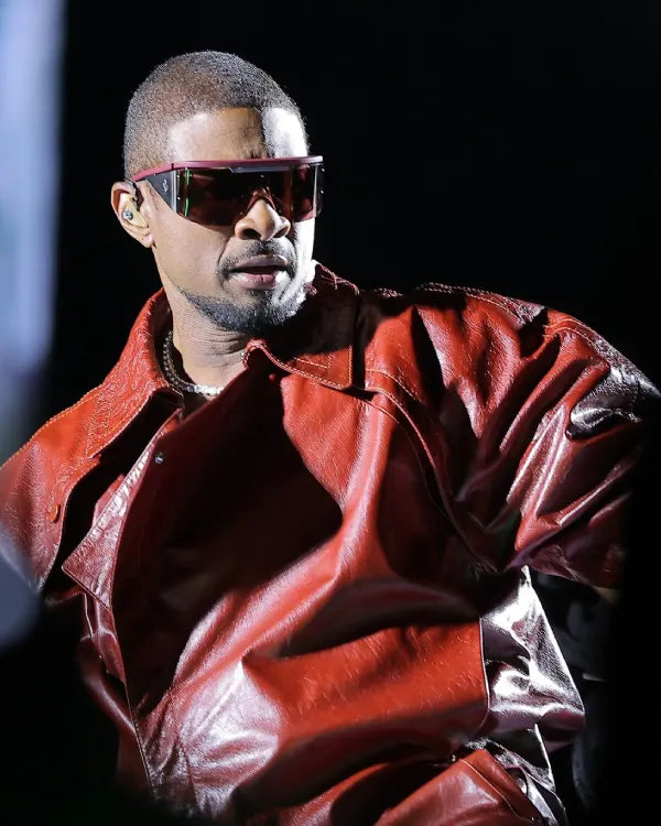 Usher R&B Tour 2026 Red Leather Jacket