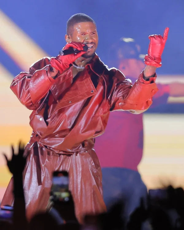 Usher R&B Tour 2026 Red Leather Jacket