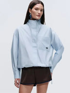 Adidas x ASOS Funnel Neck Blue Shirt