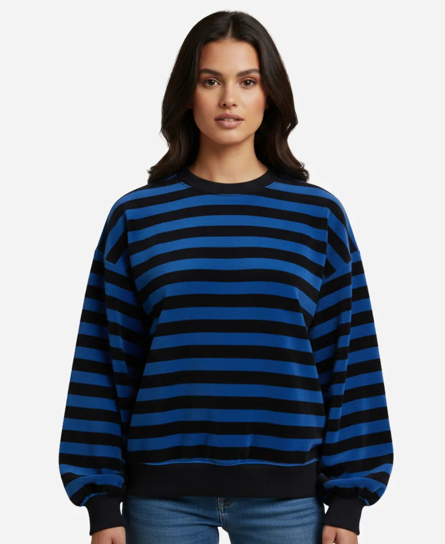 Christa Miller Shrinking S03 Blue Striped Sweatshirt